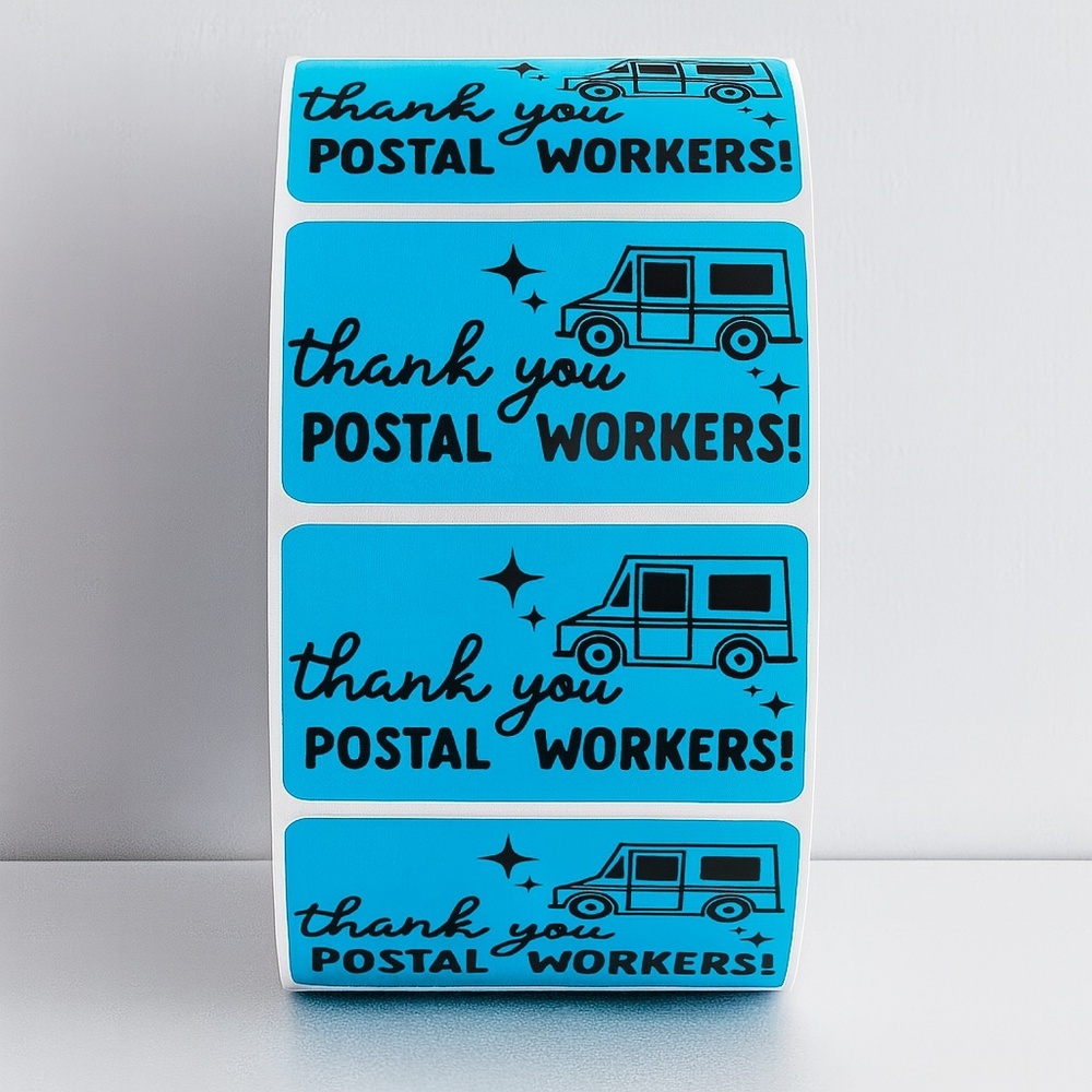 Thank You Postal Workers Stickers – Mail Carrier Appreciation Labels for Package